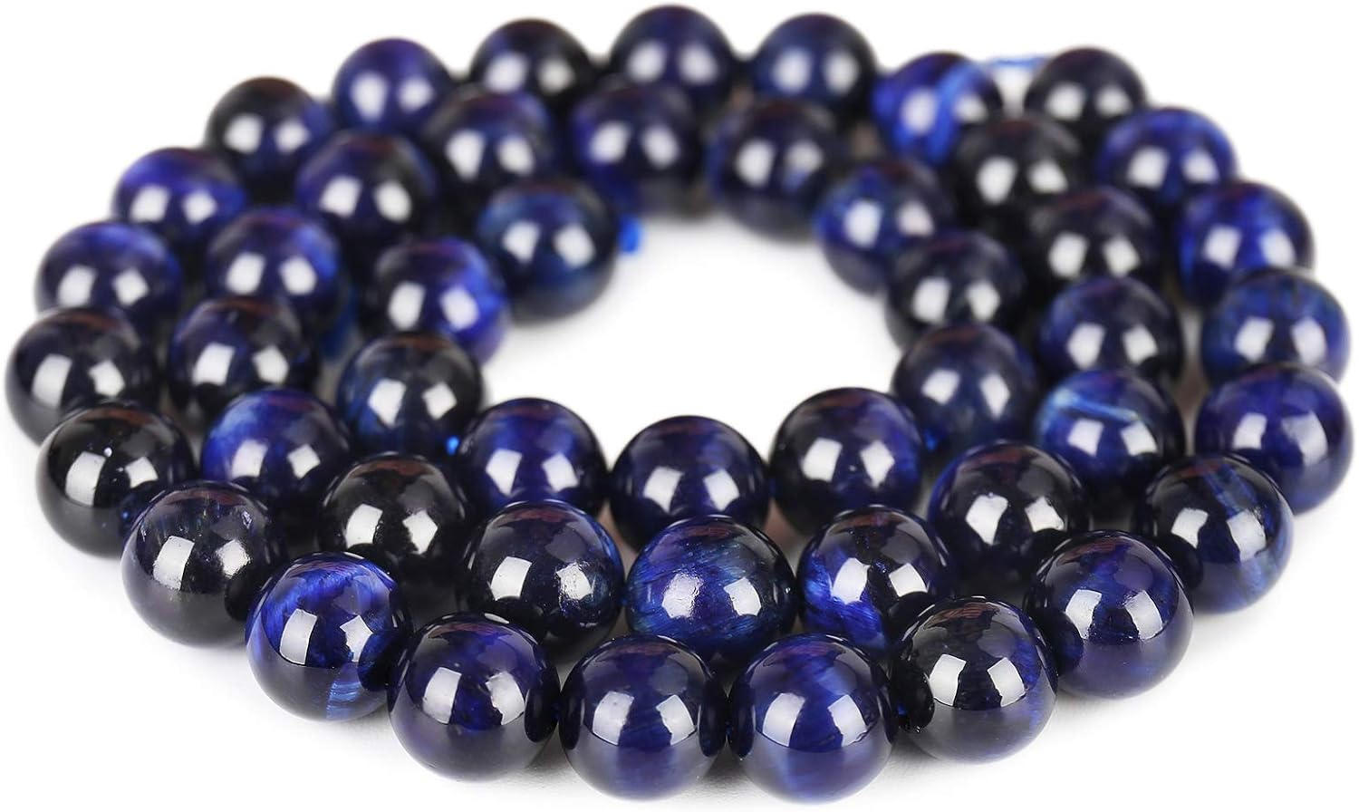 Natural Blue Tiger Eye Beads, Grade AAA Gemstone Round Loose Beads 10MM 40PCs Bulk Lot Options, Semi Precious Stone Beads for Jewelry Making - Image 4