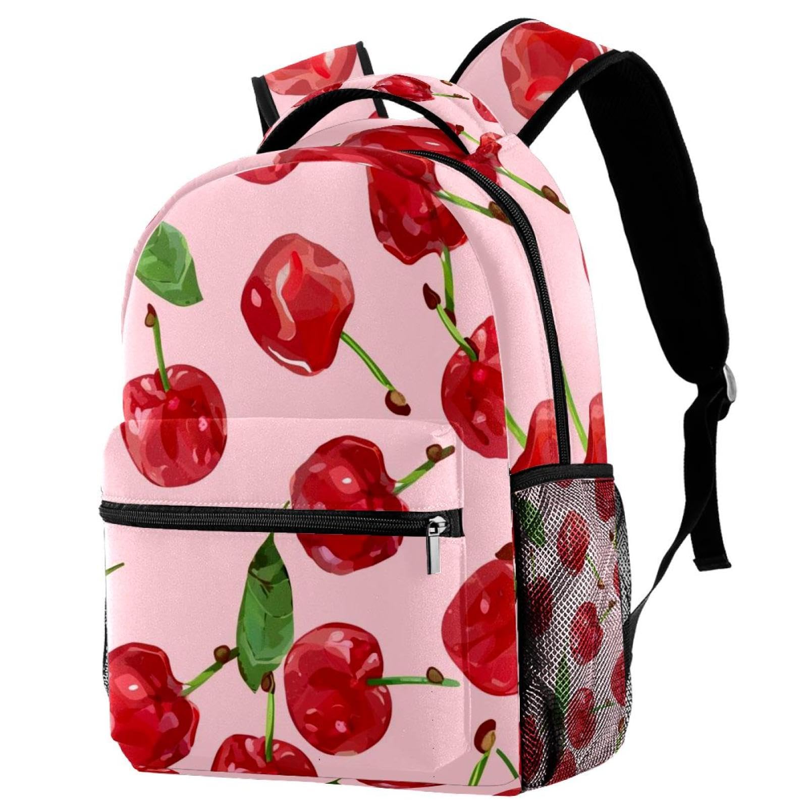 Sac à dos imprimé cerise pour enfants de grande capacité multicolore - 7