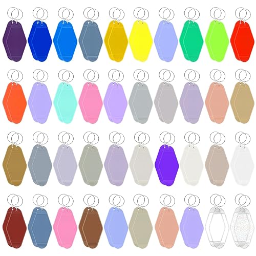 LOTMER 20/30/40/80 PCS Hotel Keychain Blank with Key Rings, 60