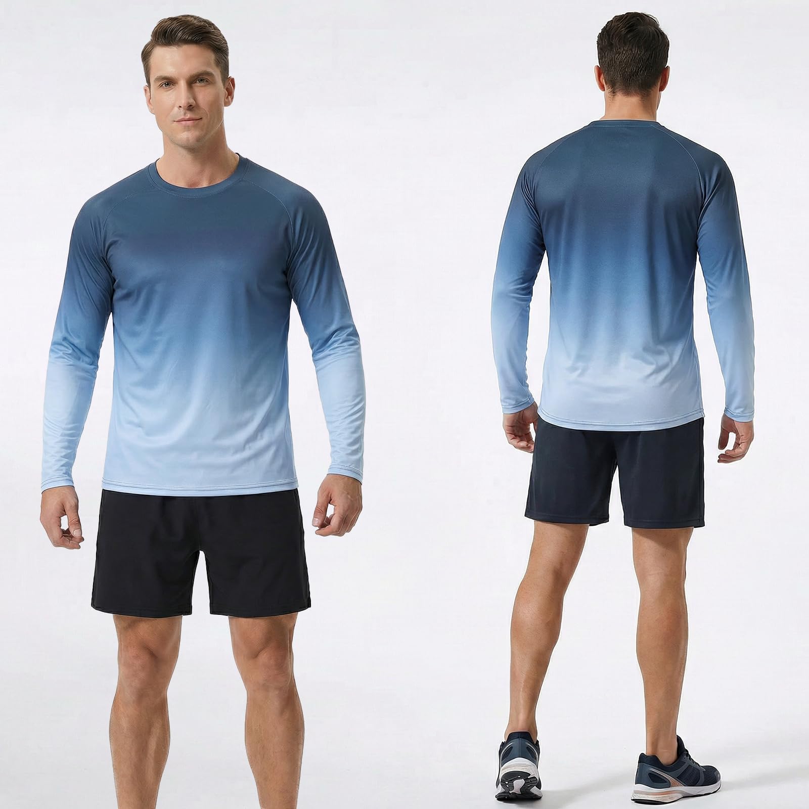 Cimic 3-Pack Rashguard UV Shirt Men, UPF 50+ UV Protection Swim Tshirt Quick Drying Breathable Sun Protection for Outdoor Surfing Running Top
