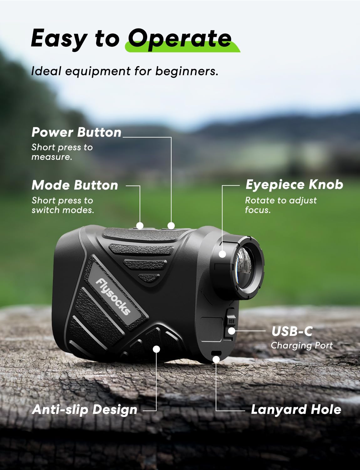 Amazon.co.jp: Flysocks Range Finder for Hunter, 2000Y Hunting