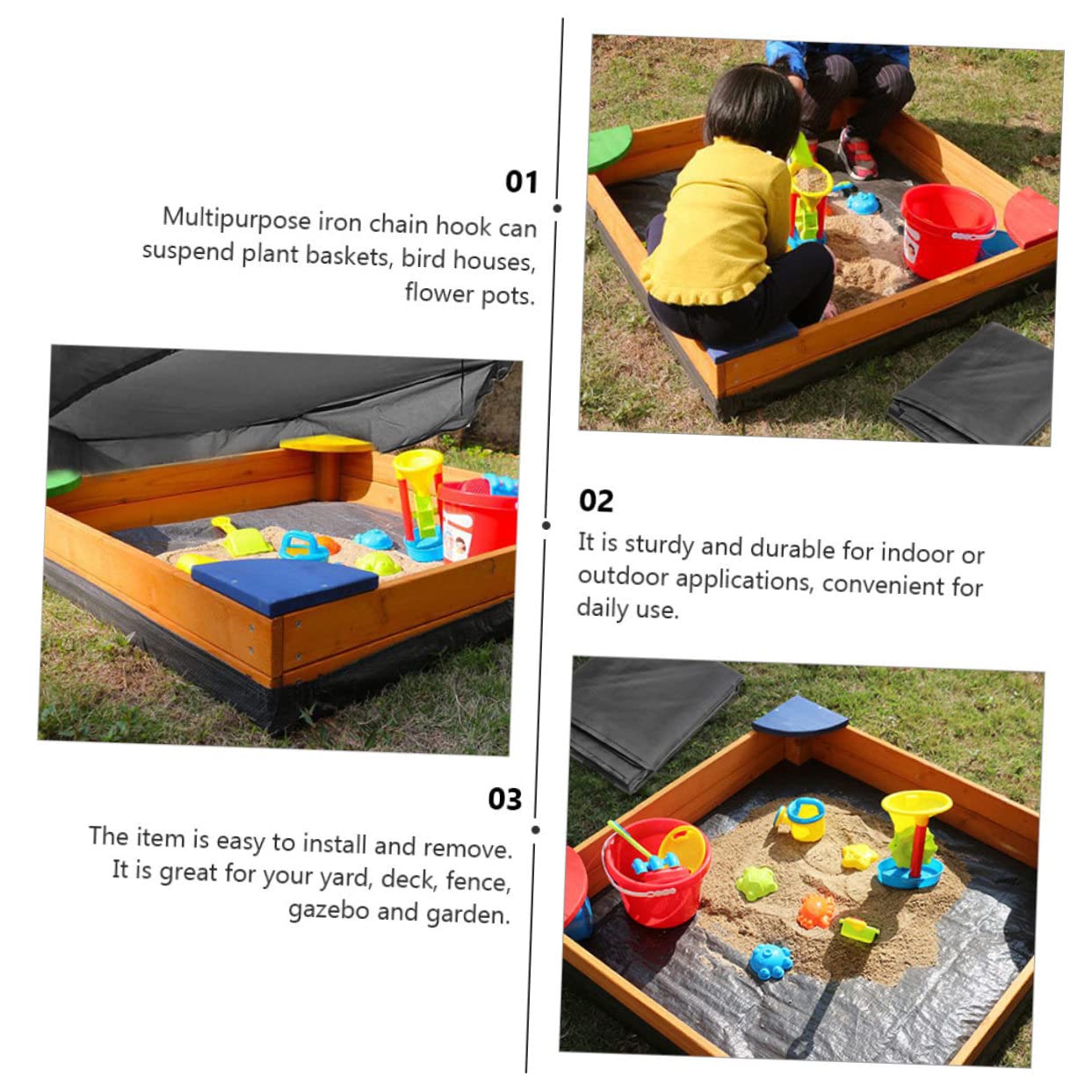 Toddmomy Garden Cover Oxford Cloth Sandbox & Waterproof Ideal for Outdoor Use and Against Debris