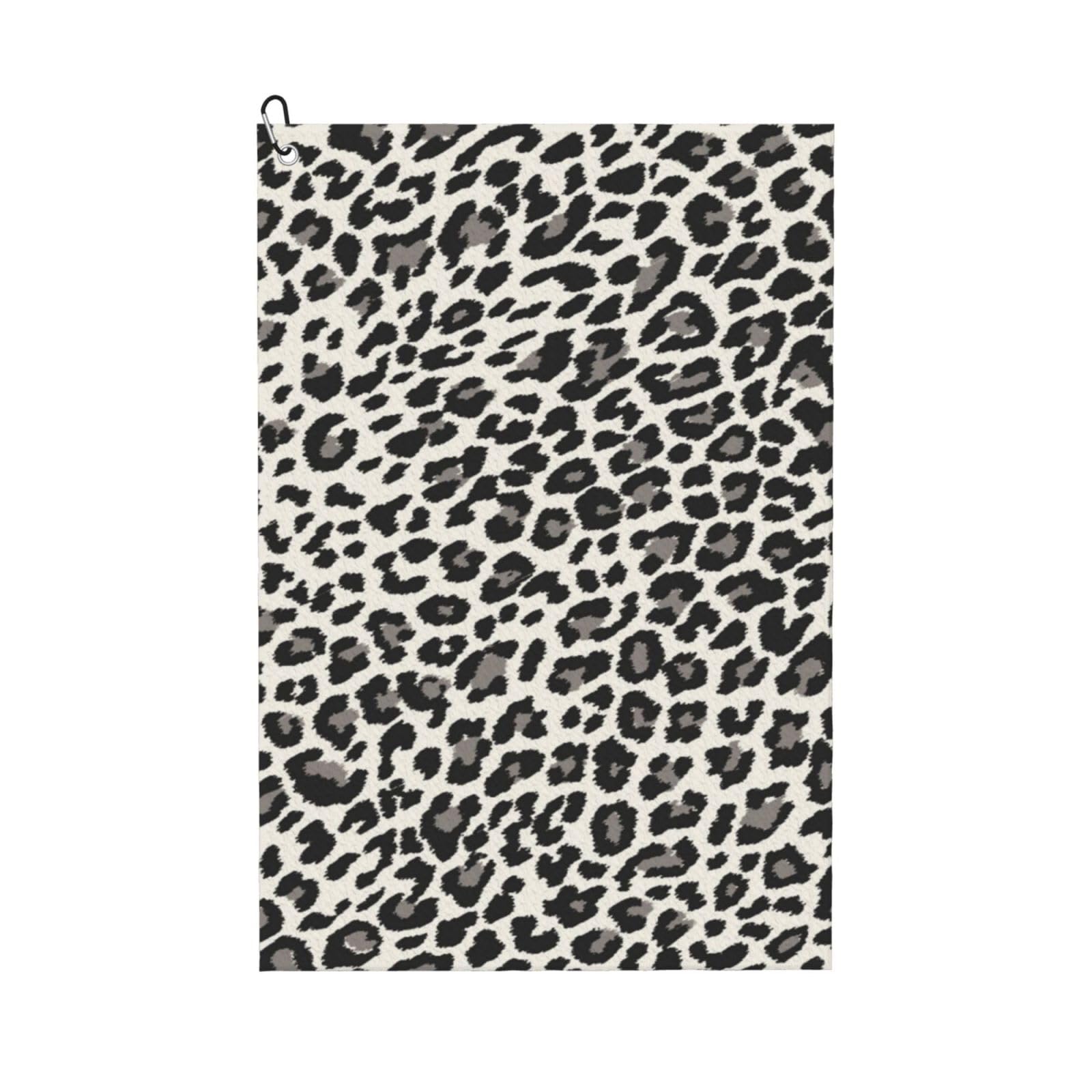 Hnnkloy Leopard Print Print, 16x24 in Portable Waffle Golf Towels with Carabiner Clip for Golf Bag