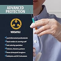 Vista 3 de MED PRIDE - Guantes desechables de examen de vinilo de grado médico, libres de látex y polvo, ultrarresistentes, para atención médica y manejo