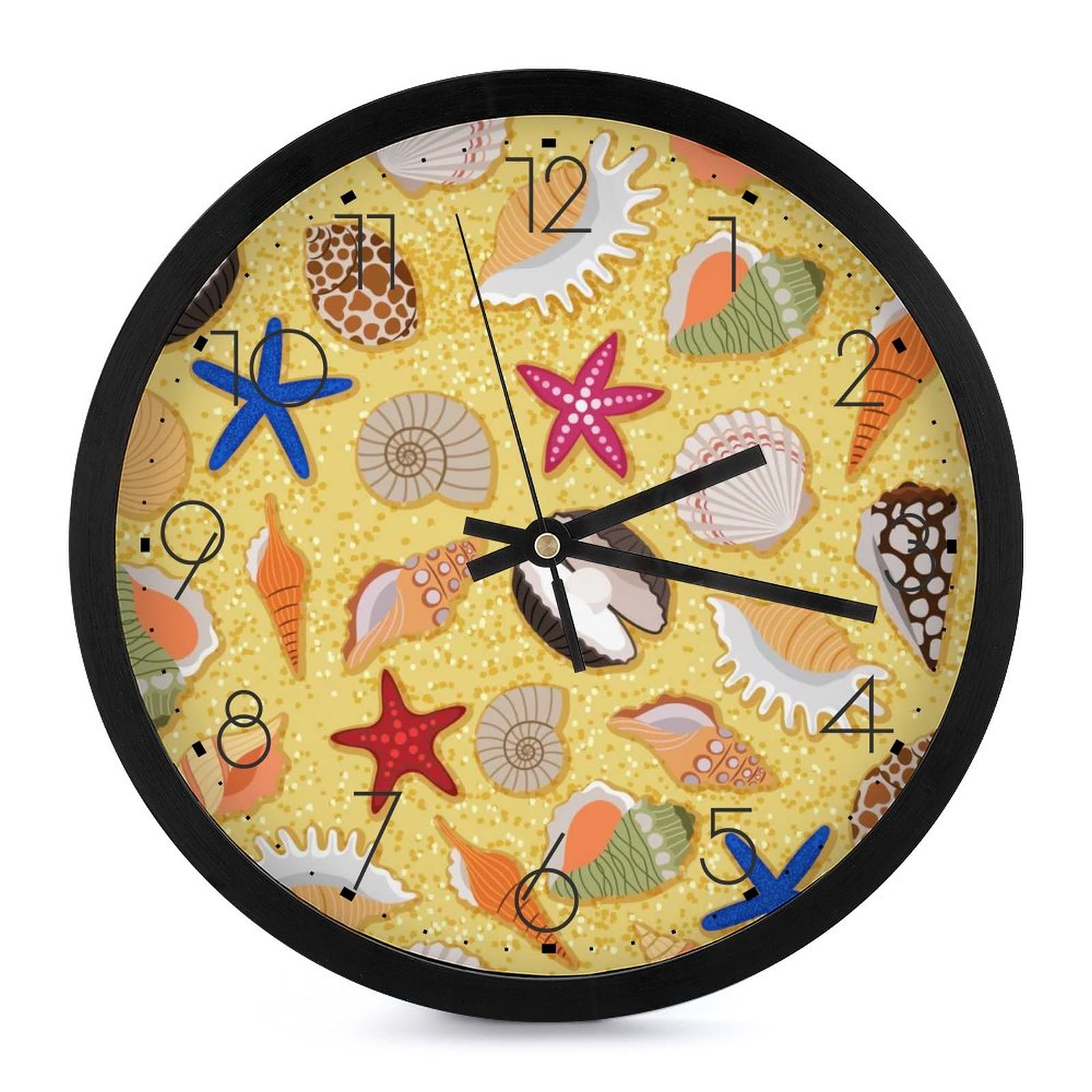 Horloge murale ronde starfish shell décorative de 25.4cm pour cuisine