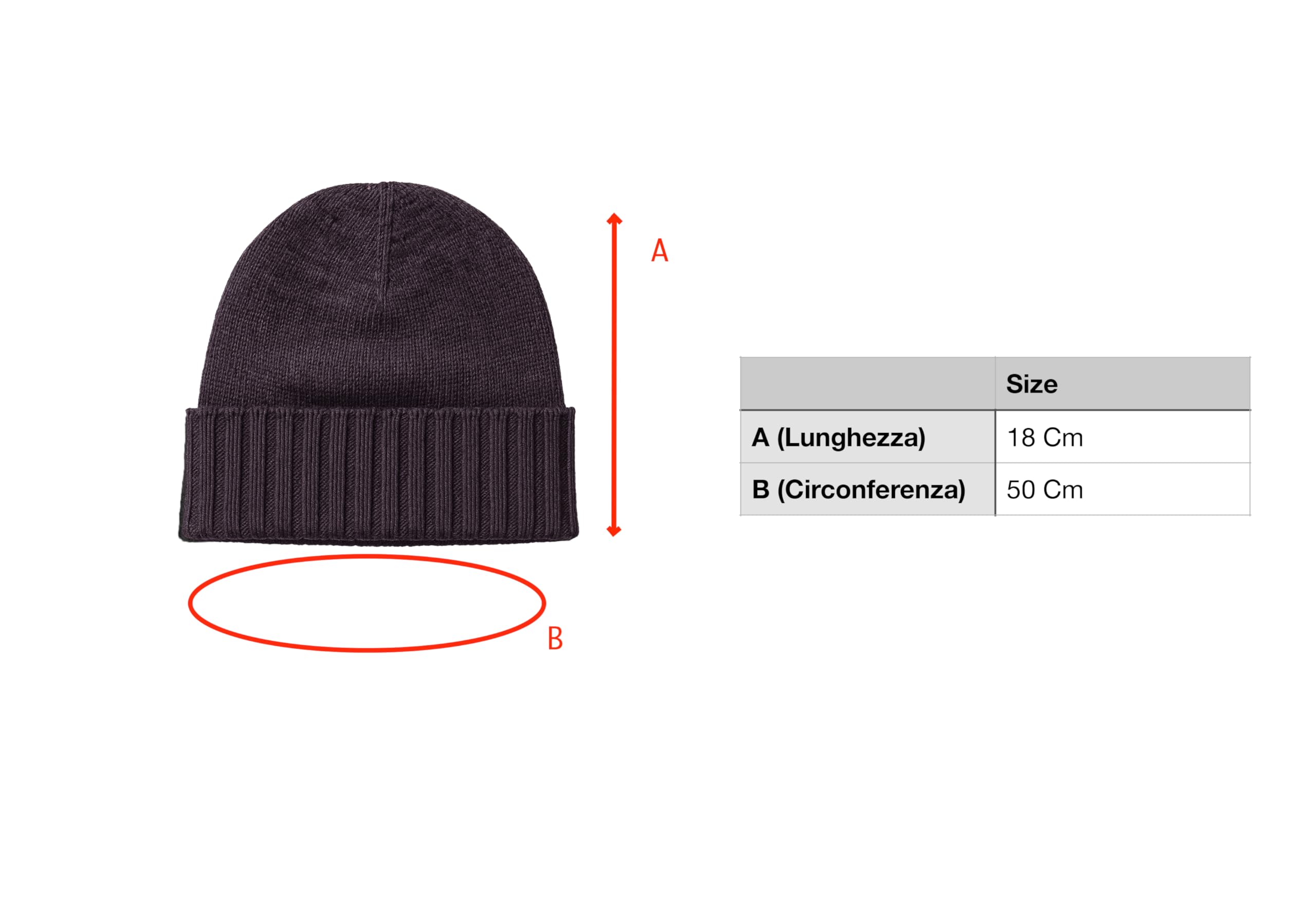 Sombrero de lana (70%) mezclado cachemira (30%) con solapas acanaladas – Unisex -100% Made in Italy – Elaboración artesanal, azul claro, Talla única