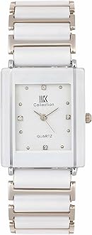 IIK COLLECTIONReactangle Studded Dial Metalic Bracelet Chain Strap Analogue Wrist Watch for Men and Boys