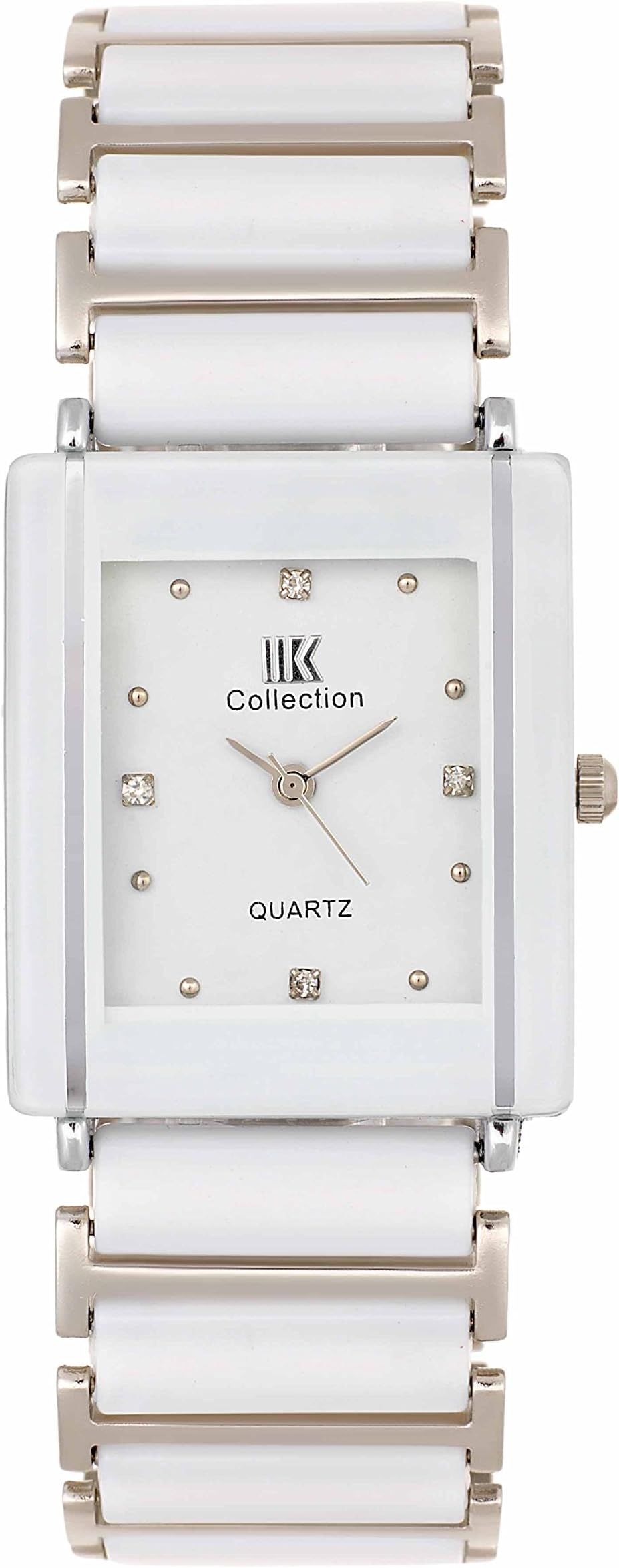 IIK COLLECTION Reactangle Studded Dial Metalic Bracelet Chain Strap Analogue Wrist Watch for Men and Boys