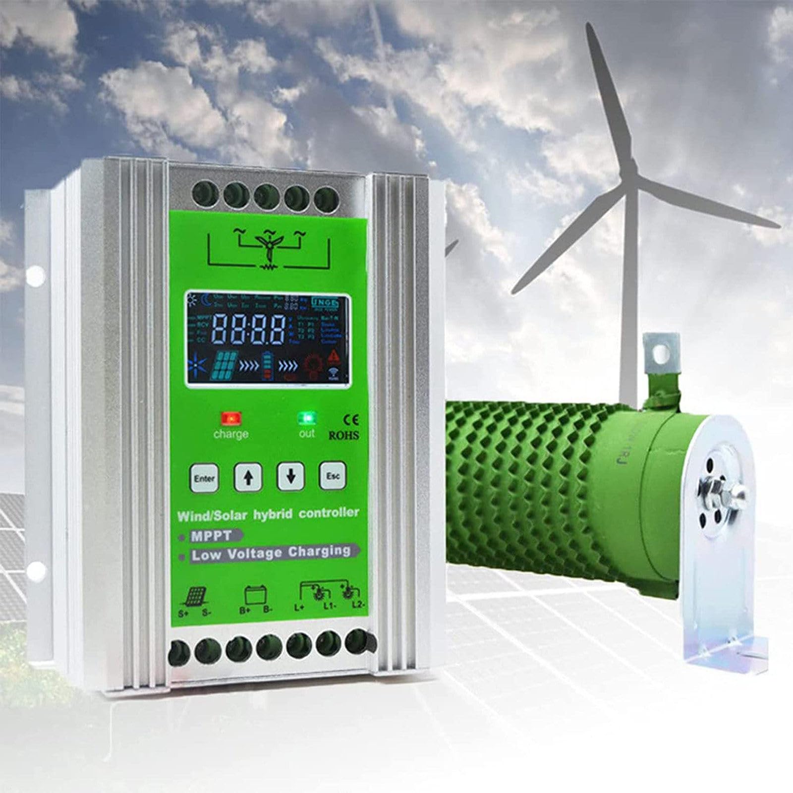 Inteligentny hybrydowy regulator ładowania Mppt 12 V/24 V/48 V z automatycznym rozróżnianiem od 4000 W do 12000 W do niezależnych od sieci instalacji wiatrowych i solarnych