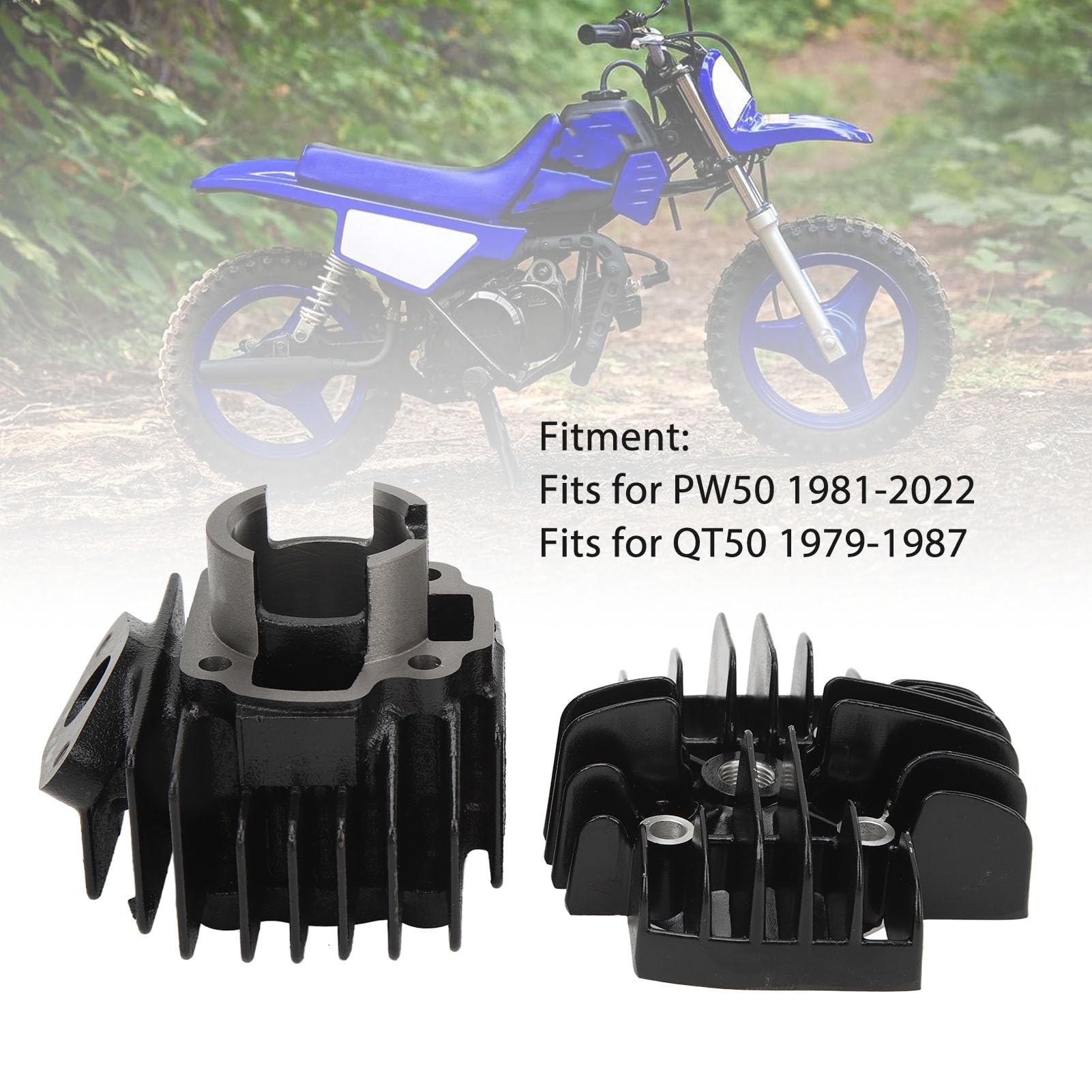 Ejoyous Kit Guarnizione Testata Pistone Cilindro per PW50 QT50 Calibro 40 Mm in Metallo con Candela per Anni di Modello Dal 1981 Al 2022