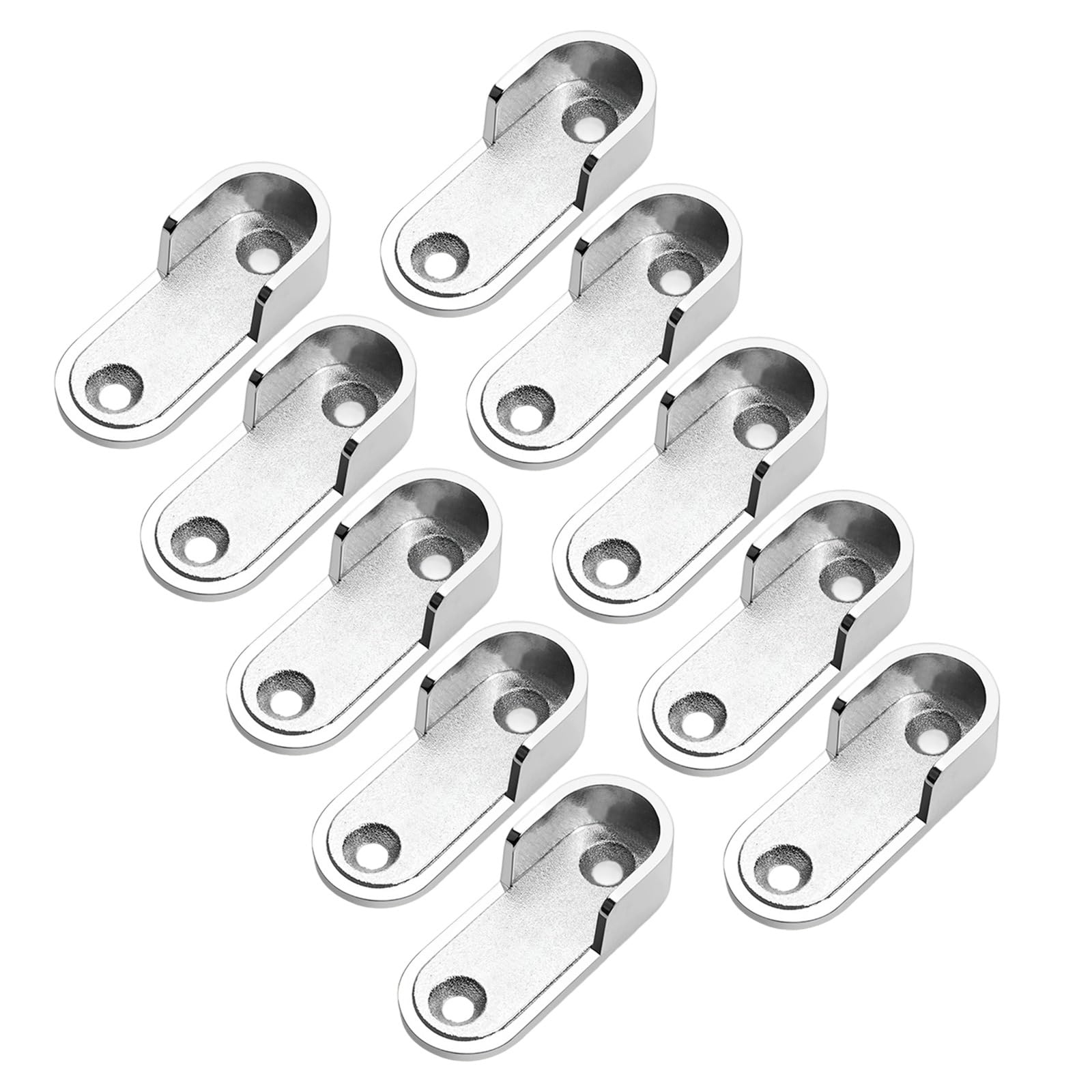 10Pcs Round Tube Wardrobe Rod Socket Brackets Zincs Alloys Oval Shaped Closet Hanger Brackets Easy to Installation Zincs Alloys Closet Rod Holders