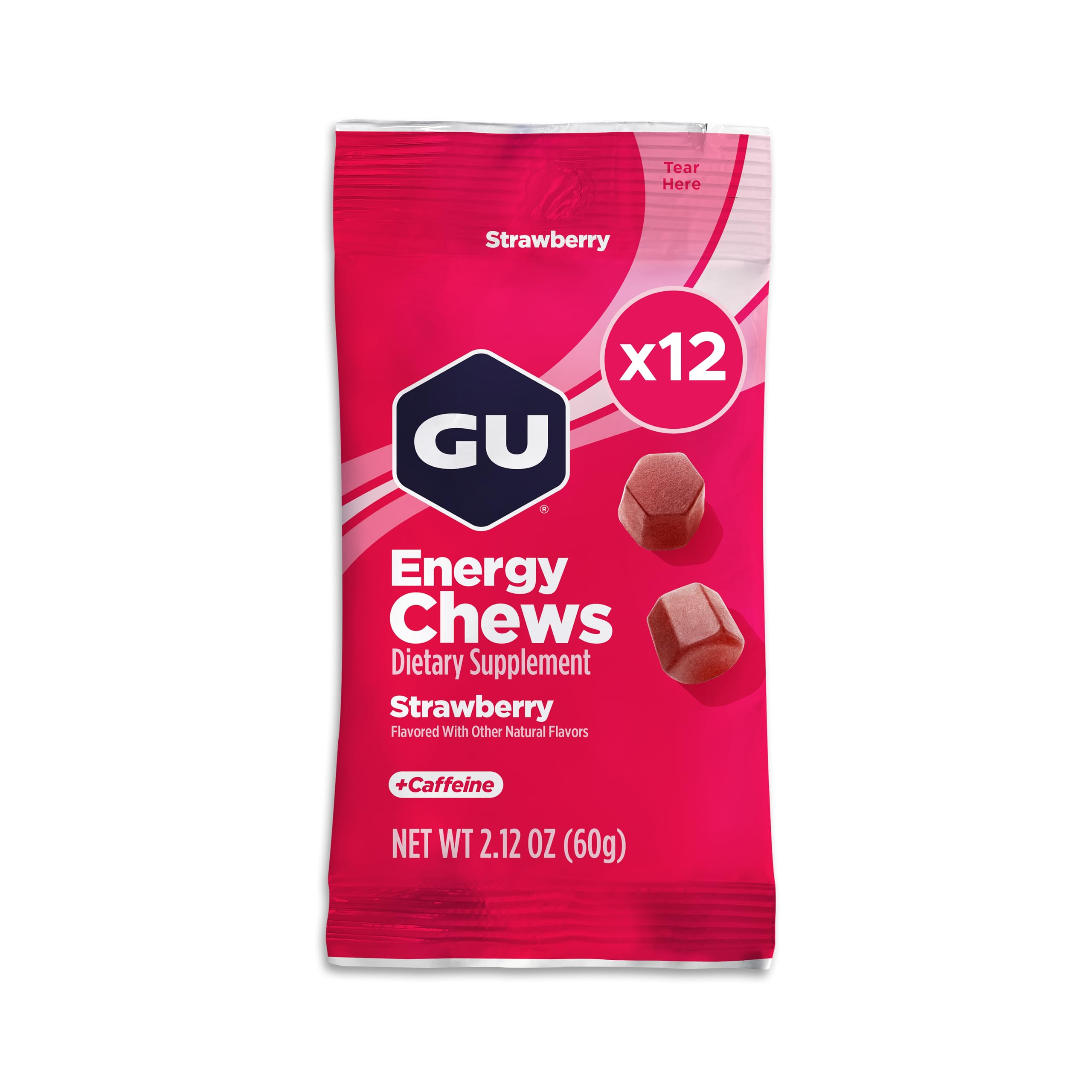 GUEnergy Chews Fruit Gummies Strawberry 12 x 60 g