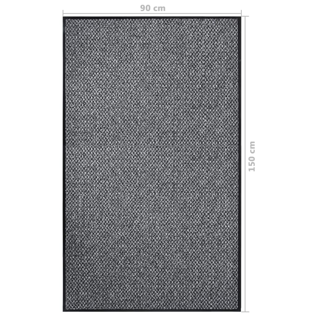 Felpudo gris 90 x 150 cm, antideslizante, para entrada, pasillo, terraza, balcón, jardín, lavable, duradero, absorbente, impermeable, para interior y exterior