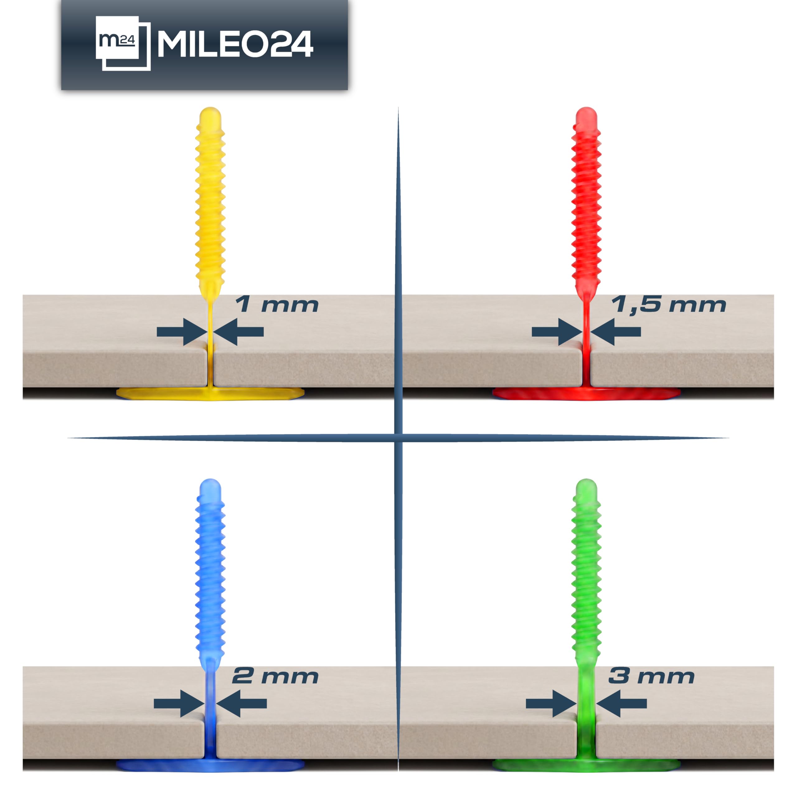 Fliesen-Nivelliersystem Fugenkreuze Set I 200 x 2mm Gewindelaschen + 50 Zughauben I Verlegehilfe Fliesenkeile - Satz I Fugen AUSWAHL 1-3mm