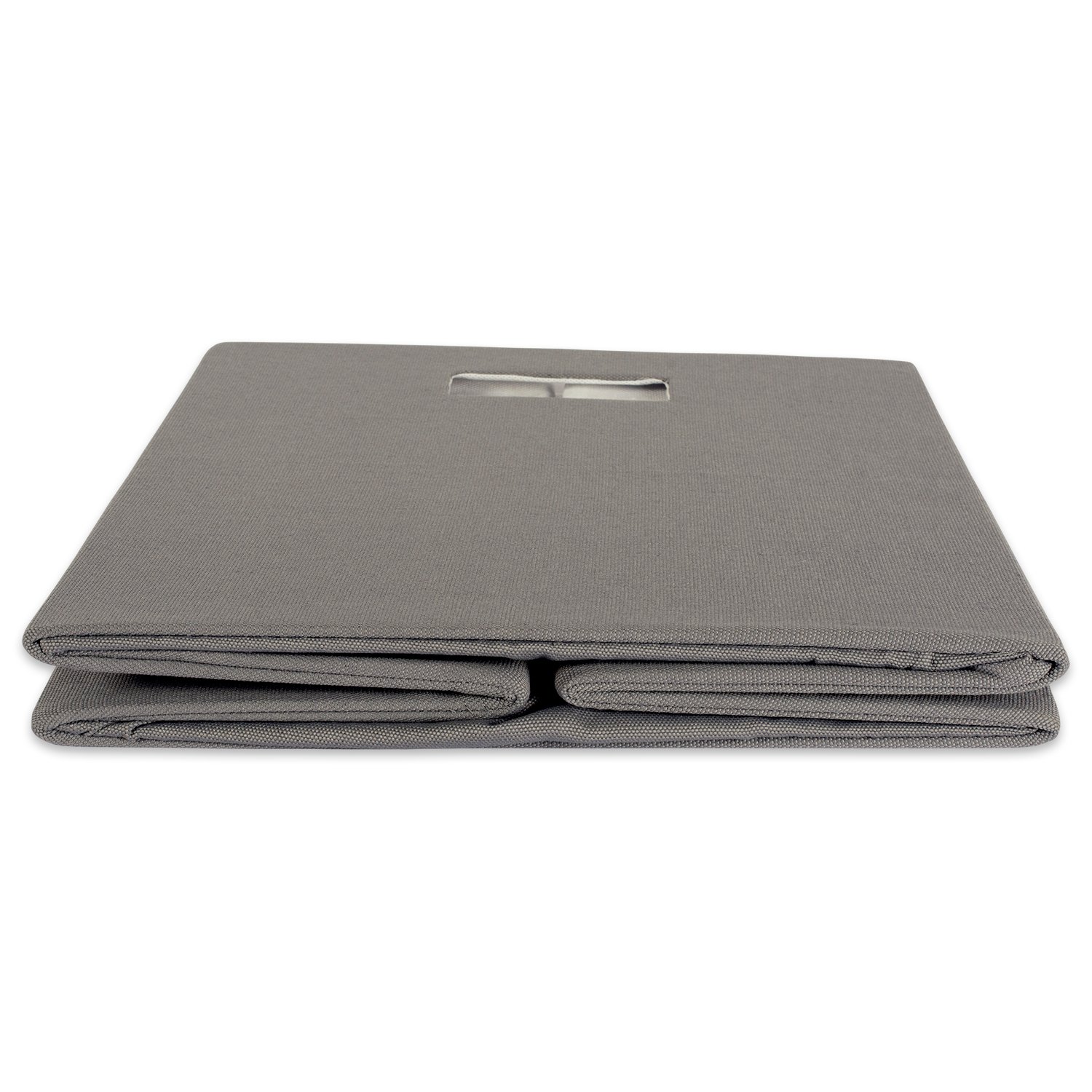 DII Hard Sided Collapsible Fabric Storage Container for Nursery Offices, & Home Organization, (13x13x13") - Solid Gray - Image 3