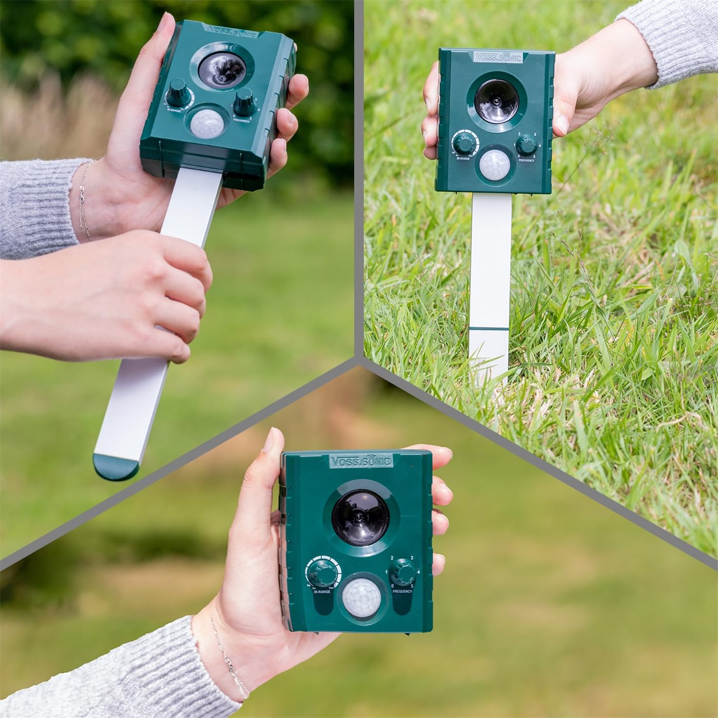 Voss.Sonic 1000 : 1x dispositifs répulsifs à ultrasons, répulsif Contre Animal à ultrasons répulsif Contre Chien et Chats avec Alarme