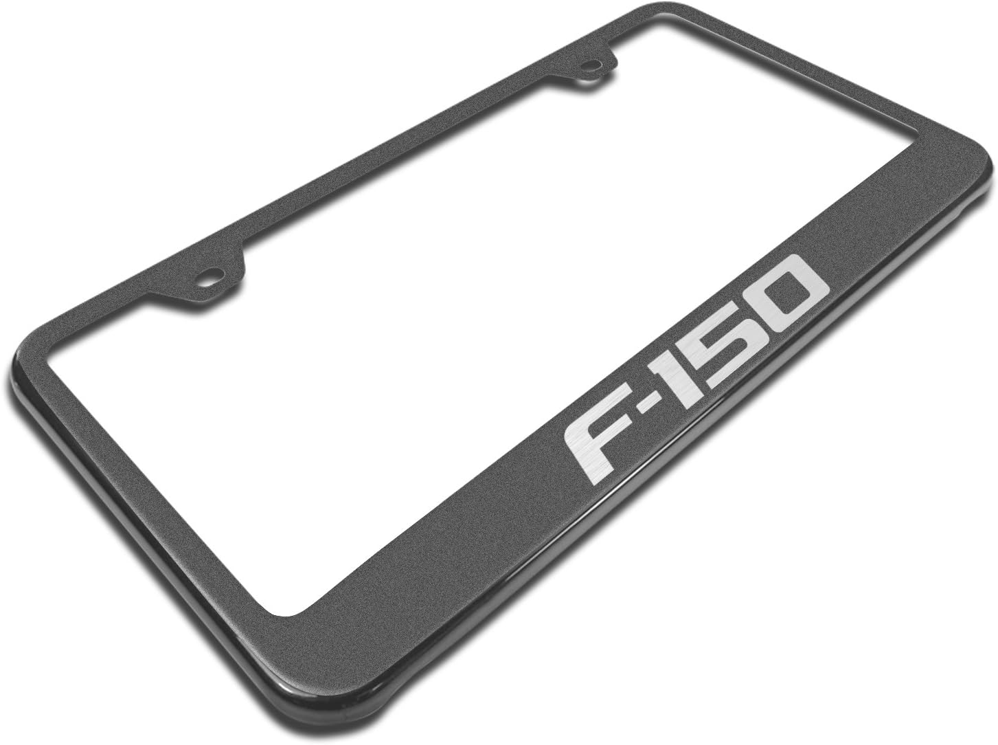 Au-TOMOTIVE GOLD Laser Etched Logo Stainless Steel License Plate Frame for Ford F-150 (Rugged Black)