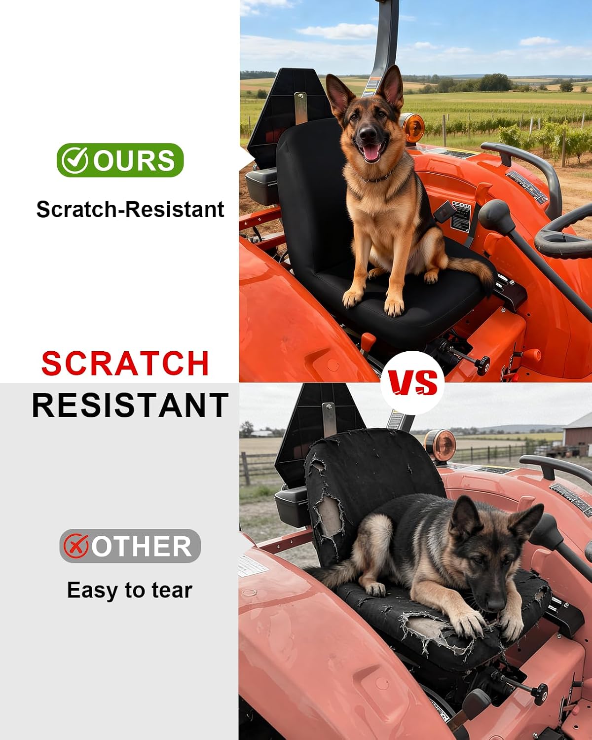 StarknightMT Tractor Seat Cover Compatible with Kubota L3301,L3901,L4701, L3302, L3902, Waterproof UV-Resistant Seat Cover Accessory Part (Black)
