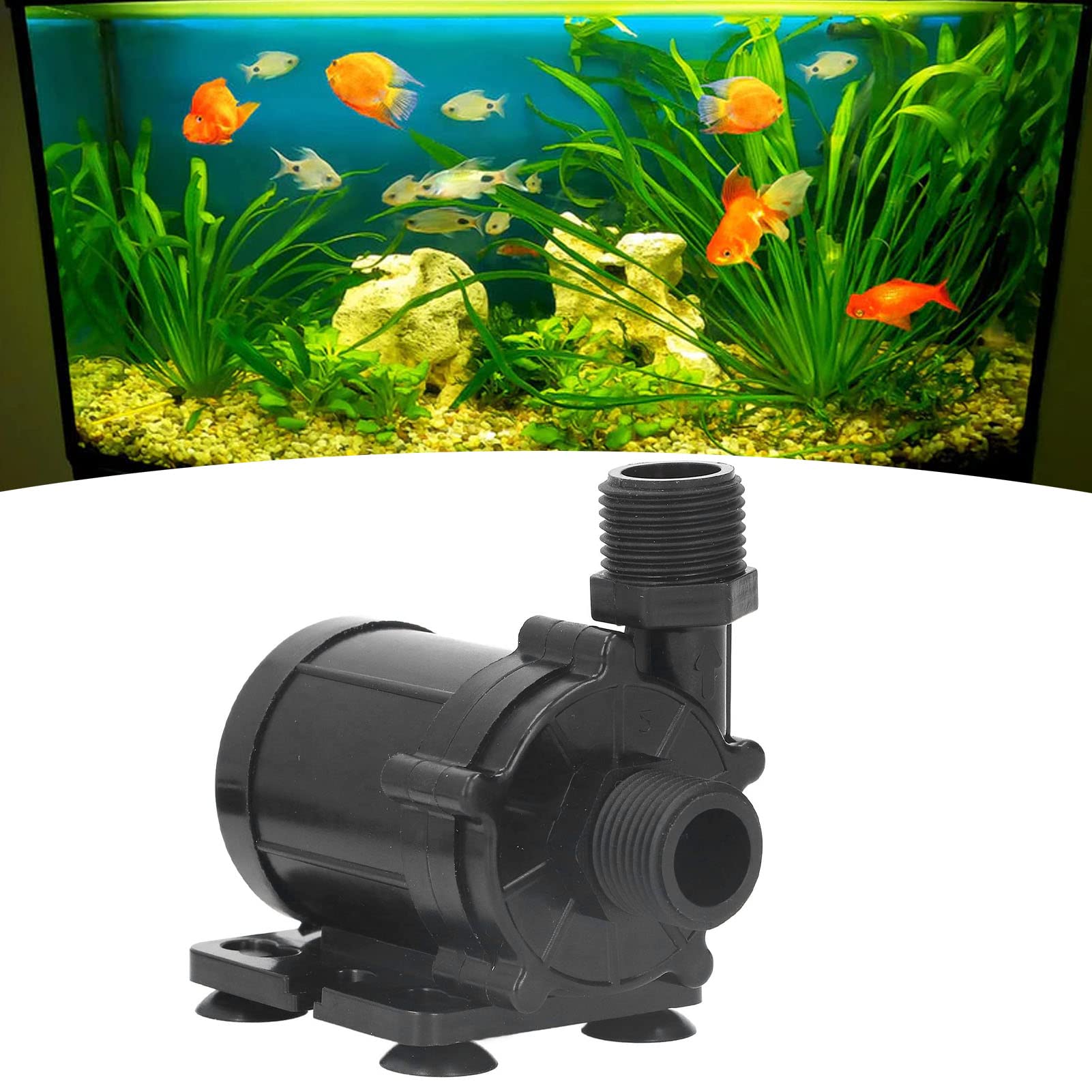 Pompa Acqua Sommergibile Senza Spazzole, Pompa Acqua a Pressione DC 12V Pompa Acquario Ultra Silenzioso, per Fontana Acquario Rockery di Circolazione Solare 700L/H