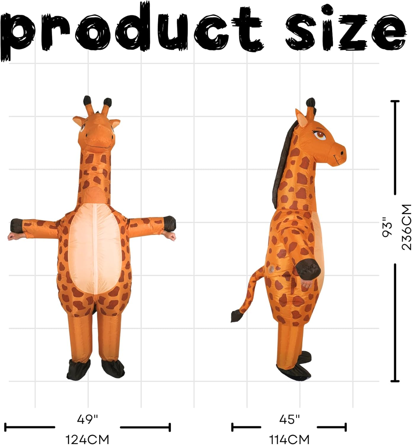 PTS Inflatable Costume Adult, Blow Up Giraffe Costume for Halloween Inflatables Cosplay Party