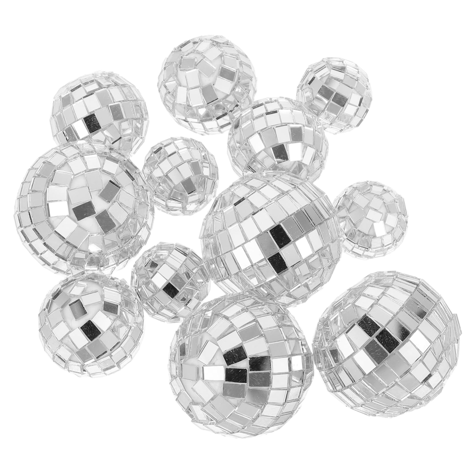 Cabilock 12 Pcs Mirror Disco Balls for Cake Decoration and Lightweight Foam Glass Ornaments for Weddings Bars Home Parties and Unique Event Accents