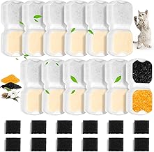 12 Cat Fountain Filters Compatible with Giotohun Stainless Steel Pet Water Dispenser, 12 Carbon Filters + 12 Foam Filters for Cat Water Fountain S11/ S11-pro/ S11-plus/ S11-pluspro
