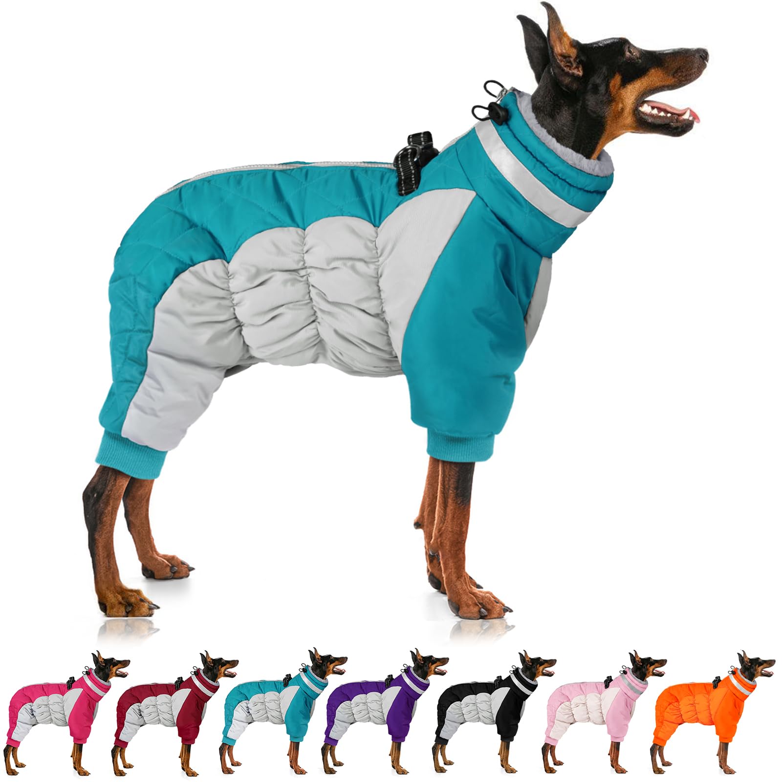MIGOHI Full Body Dog Coat，Warm Coats for X-Small Dogs, XS, Turquoise