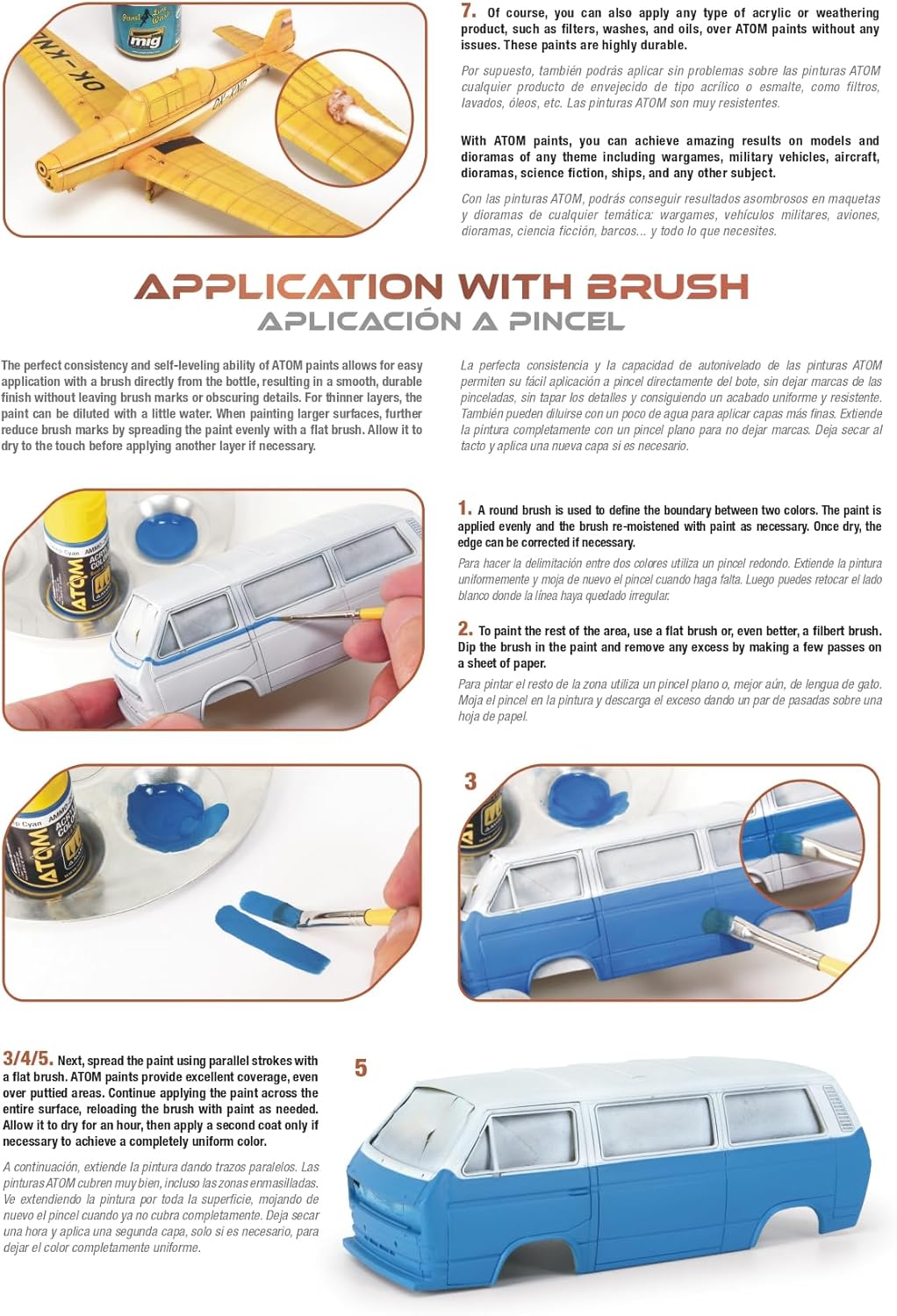 AMMO by Mig Jimenez - ATOM USAAF WWII Colors Acrylic Paint Set, 4 x 20ml Bottles, Matte Finish, for Scale Model Painting with Brush and Airbrush.