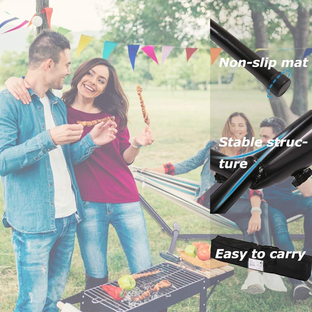 Hammock Stand Portable Heavy Duty Hammock Stand Steel 9ft Stand for Outdoor Patio or Indoor with Carrying Case, 2 Person, 330 Capacity (No Hammock)