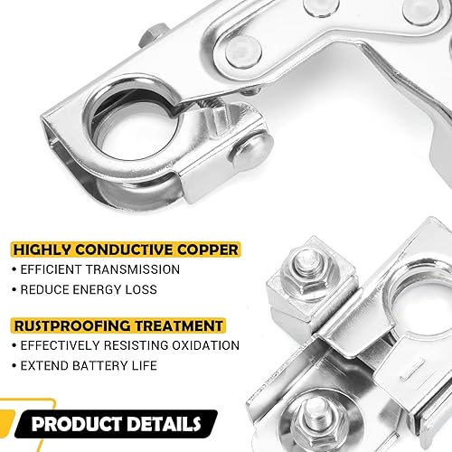 Miniatura 3 de 926-603 Conector de terminal de batería positivo con 3 postes auxiliares, repuesto para Ford F-250 F-350 F-450 y Chevy Silverado 1500 2500 3500,