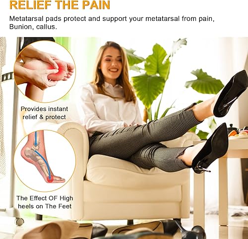 Miniatura 2 de 2 pares de almohadillas de cojín de tacón alto para mayor comodidad, almohadillas de pie para hombres y mujeres, evita que los pies se deslicen