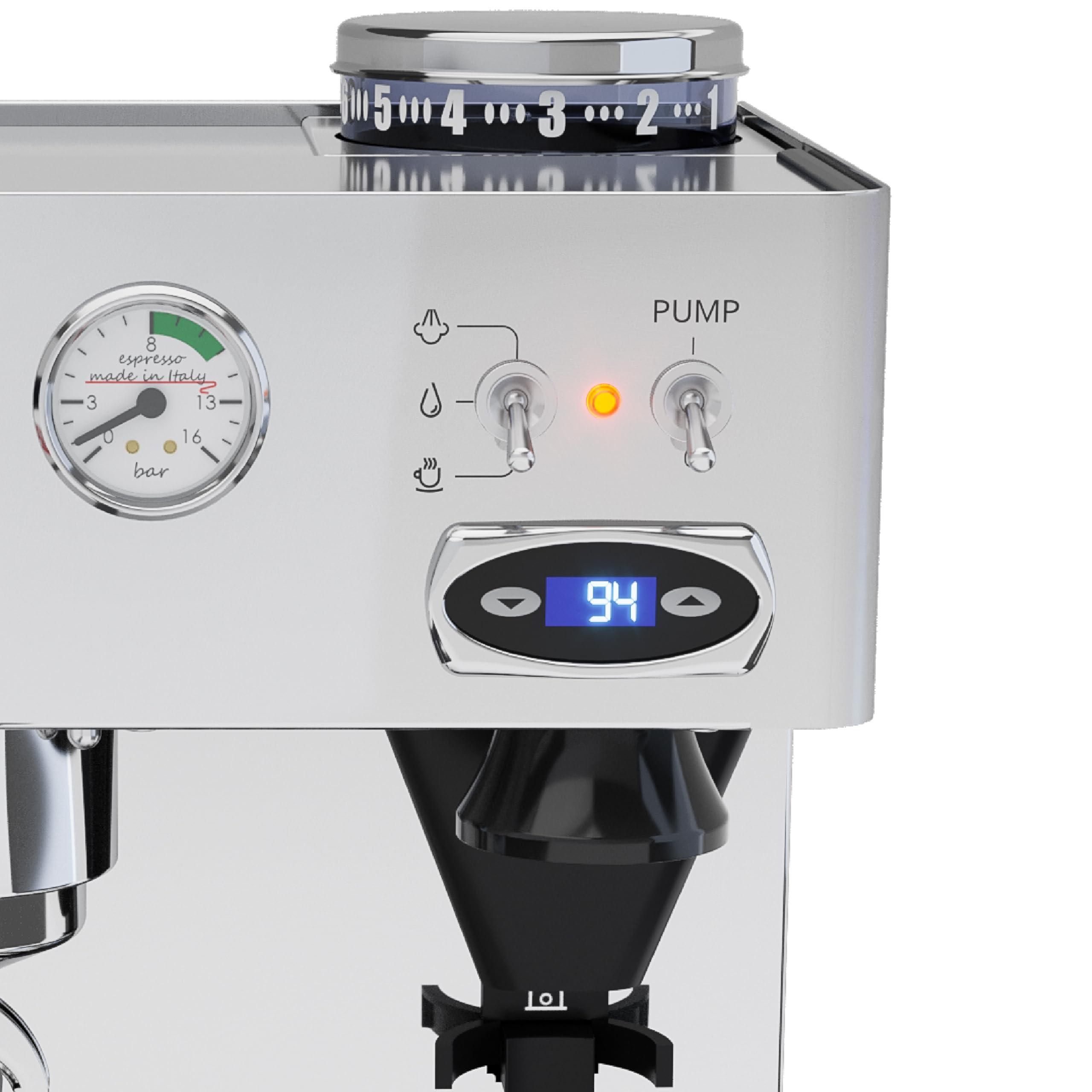 Lelit PL042TEMD Anita, Macchina da caffè prosumer con macinacaffè Integrato e TermoPID, 1200 W, 2 Cups, Acciaio Inossidabile, Argento
