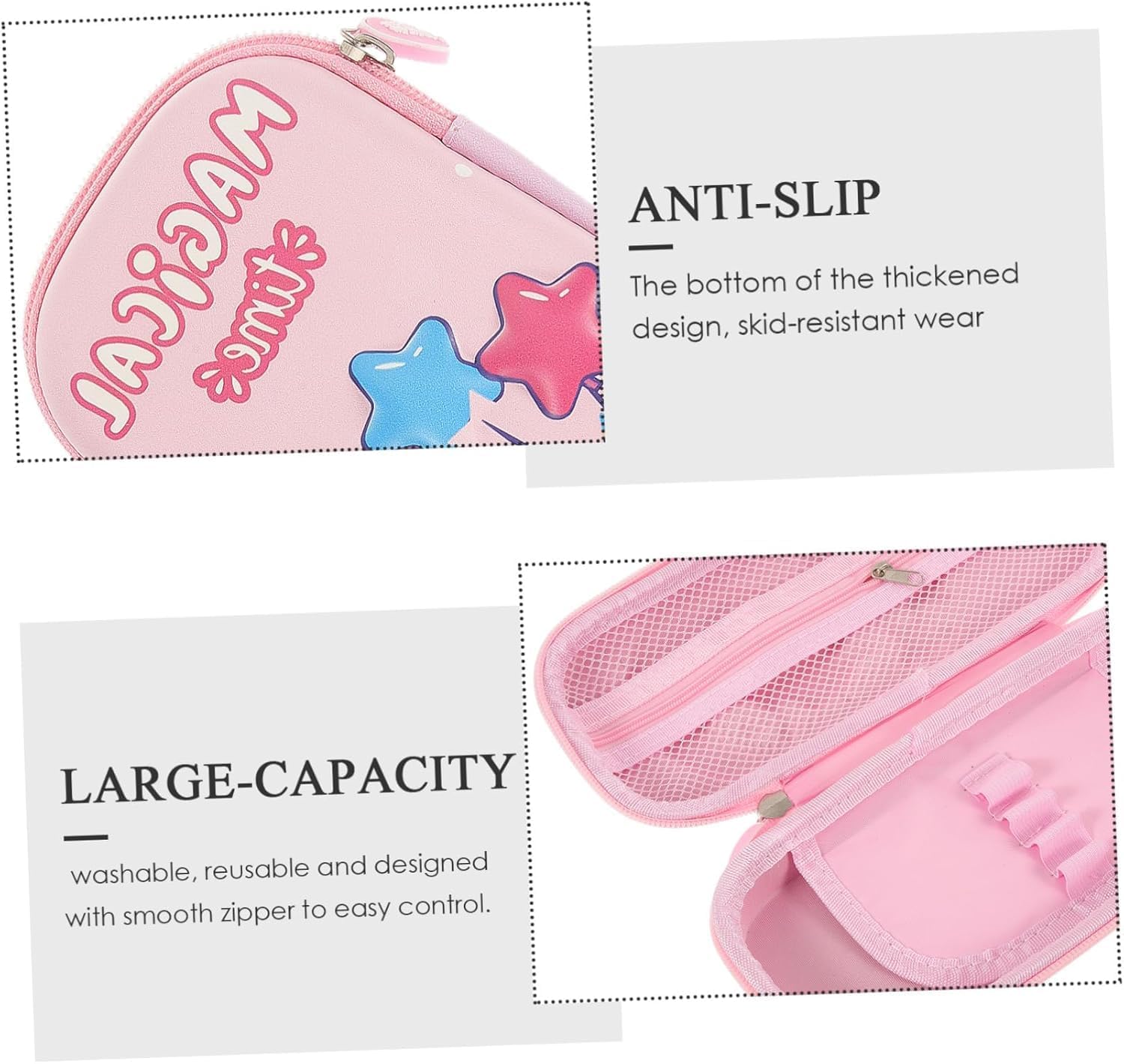 Zeinwap 3D Unicorn Pencil Case, Cute Large Capacity Pen Box, Girls, 3D Stationery Box Pink Pencil Pouch Organizer Compartments Zip Pouch, Kids Students - Canvas (Unicorn Party, 1) (Pink) 1