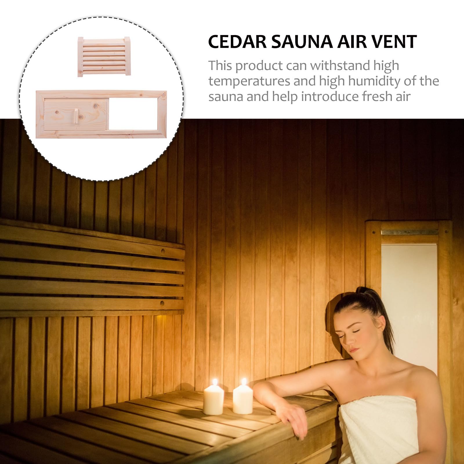 Operitacx Set di Feritoie di Ventilazione in Legno per Sauna Superficie Liscia, Facile da Installare, per Sauna e Bagno Turco, Accessorio Beige per Ricambio dell’Aria