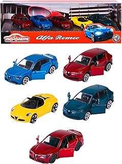 Majorette Dream Cars - 5 Voitures Alfa Romeo en Coffret Cadeau, Voitures Miniatures pour collectionneurs ou Enfants à partir de 3 Ans, Alfa Romeo