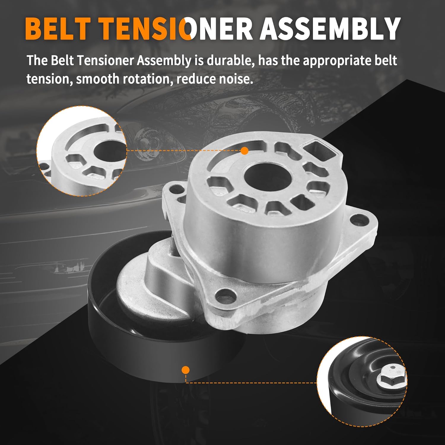 BUYMACHINERYPARTS 38284 Drive Belt Tensioner Assembly with Pulley, Compatible with 2007-2012 Nissan Altima Sentra, For 2008-2013 Rogue (For L4 2.5L,No Hybrid) Replacement for 119558J000 534035910