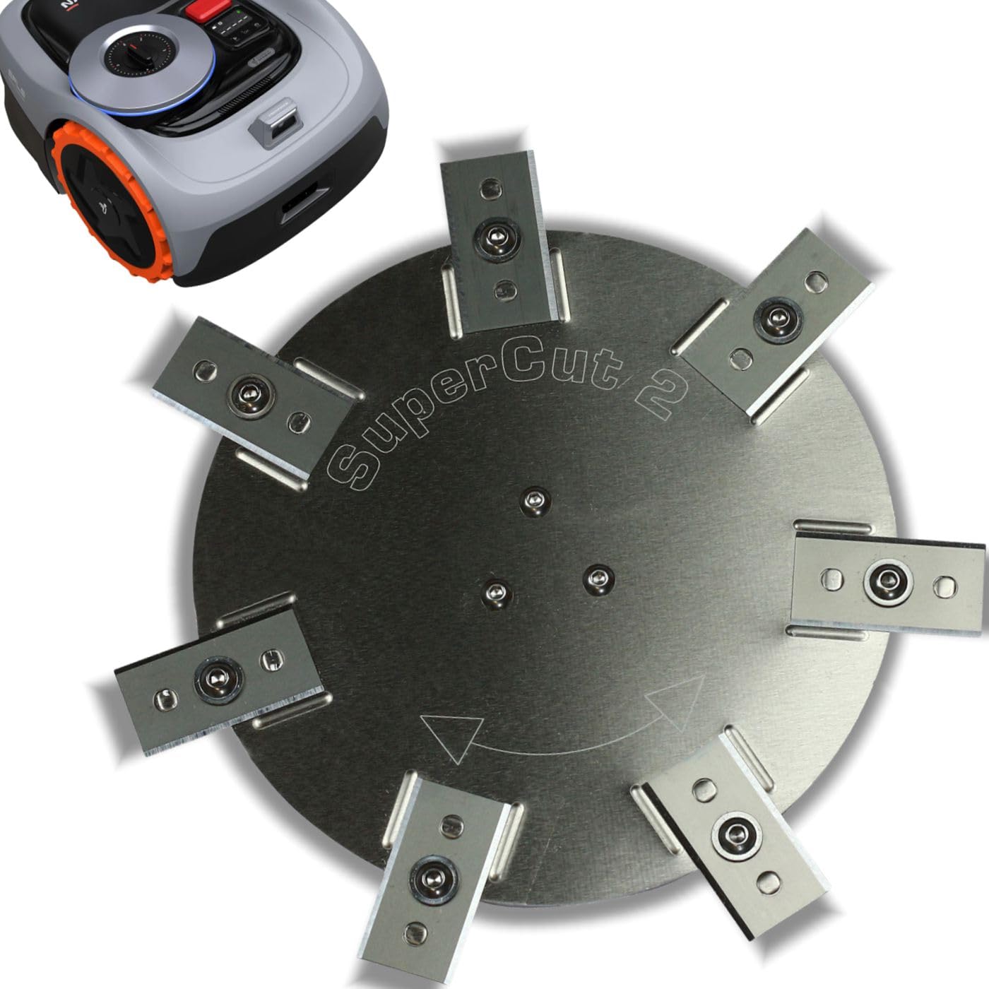 Messerscheibe Edelstahl/Aluminium für Segway Navimow - 7 feststehende Ceranfeldschaber Klingen - Mähroboter - i105E - i108E Serie - Heavy Duty! Mähroboter Tuning Messerteller