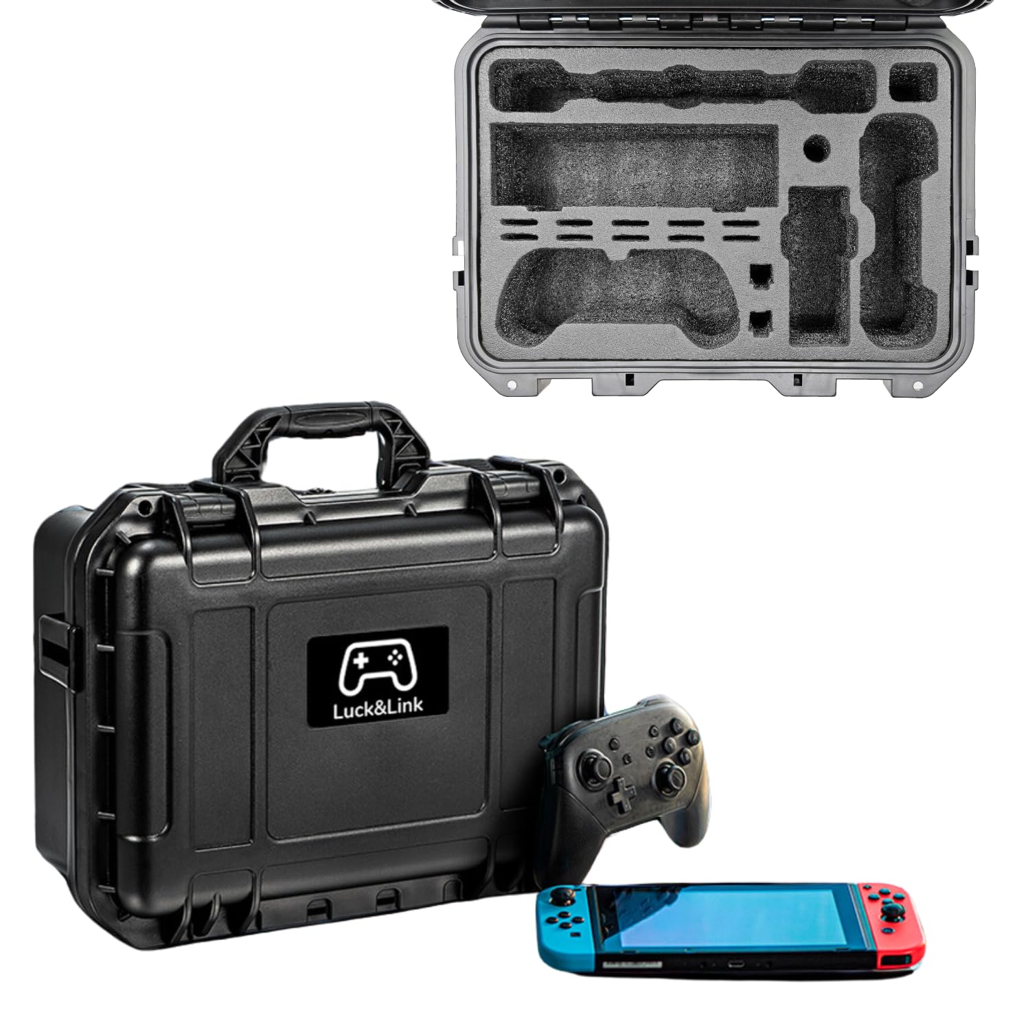 Luck&Link Custodia di trasporto adatta per Switch, Hard Professional Impermeabile Interruttore Custodia di trasporto per swtich,controller,piccola docking station e altri accessori AC Charge