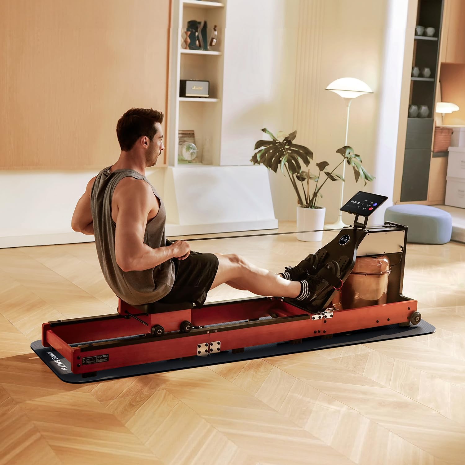 KINGSMITH Rowing Machine Mat, Anti-Slip Rower Mat for KINGSMITH Tri-Fold Rower Machine