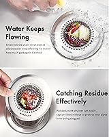 Vista 3 de Sink Drain Strainer, Reversible Easy Clean Mesh Sink Strainer with 304 Stainless Steel, Wokdada Revolutionary Anti-Rust Large Kitchen Sink Strainer