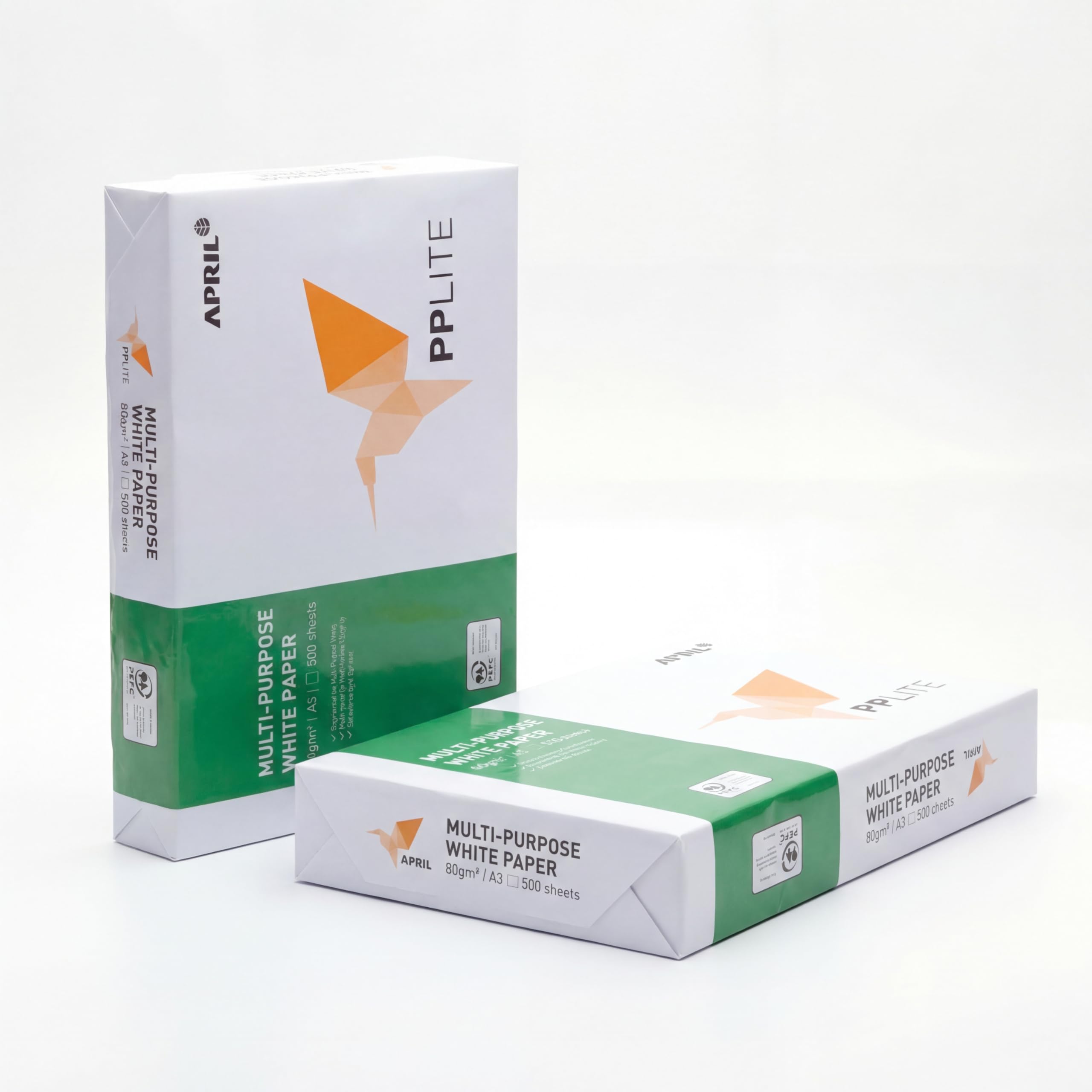 APRIL PP Lite Carta A3 80gr - 1.000 Fogli (2 Risme) - Risma Carta A3 Bianca