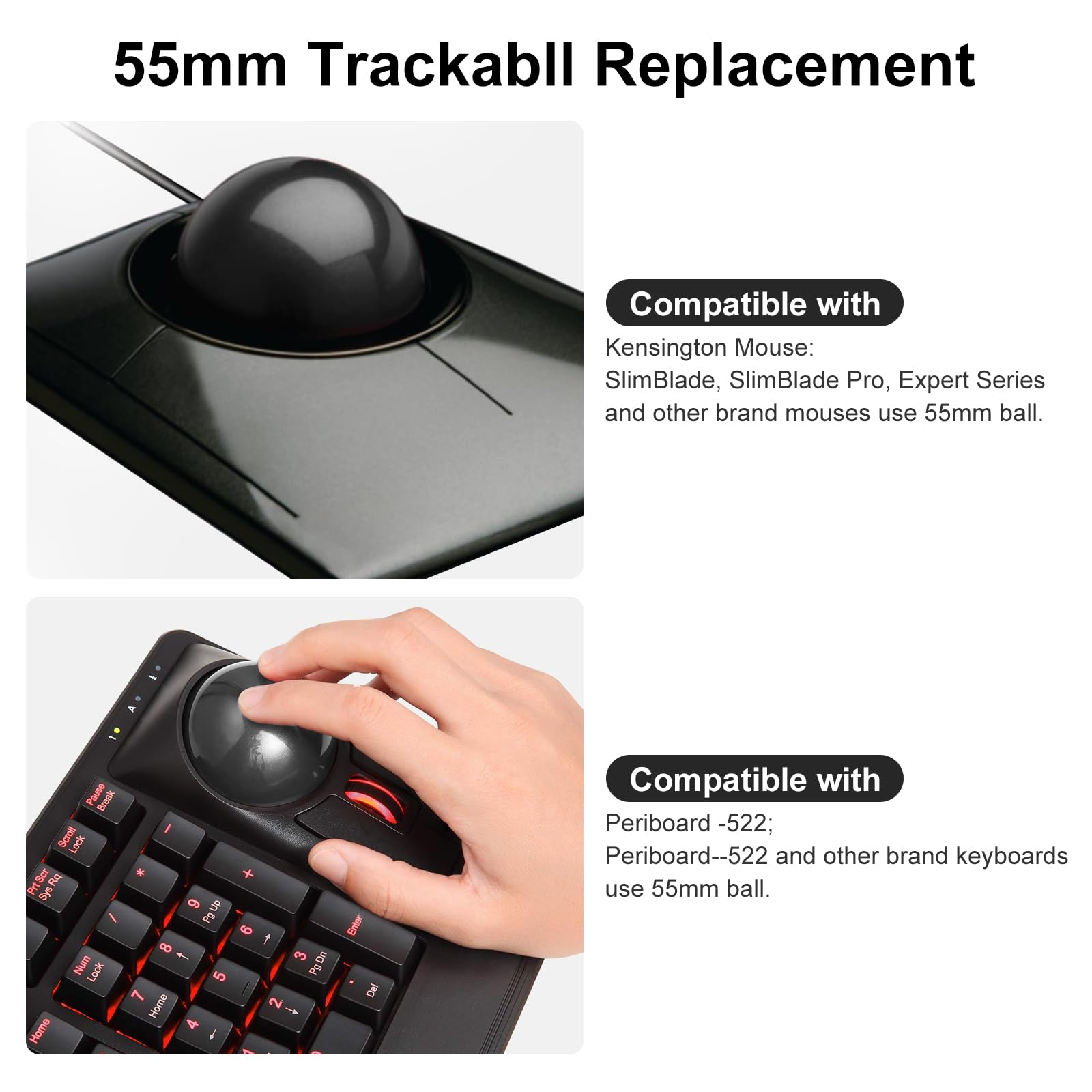 Amazon.com: SANWA 55mm Trackball, 2.17in Replacement Ball for