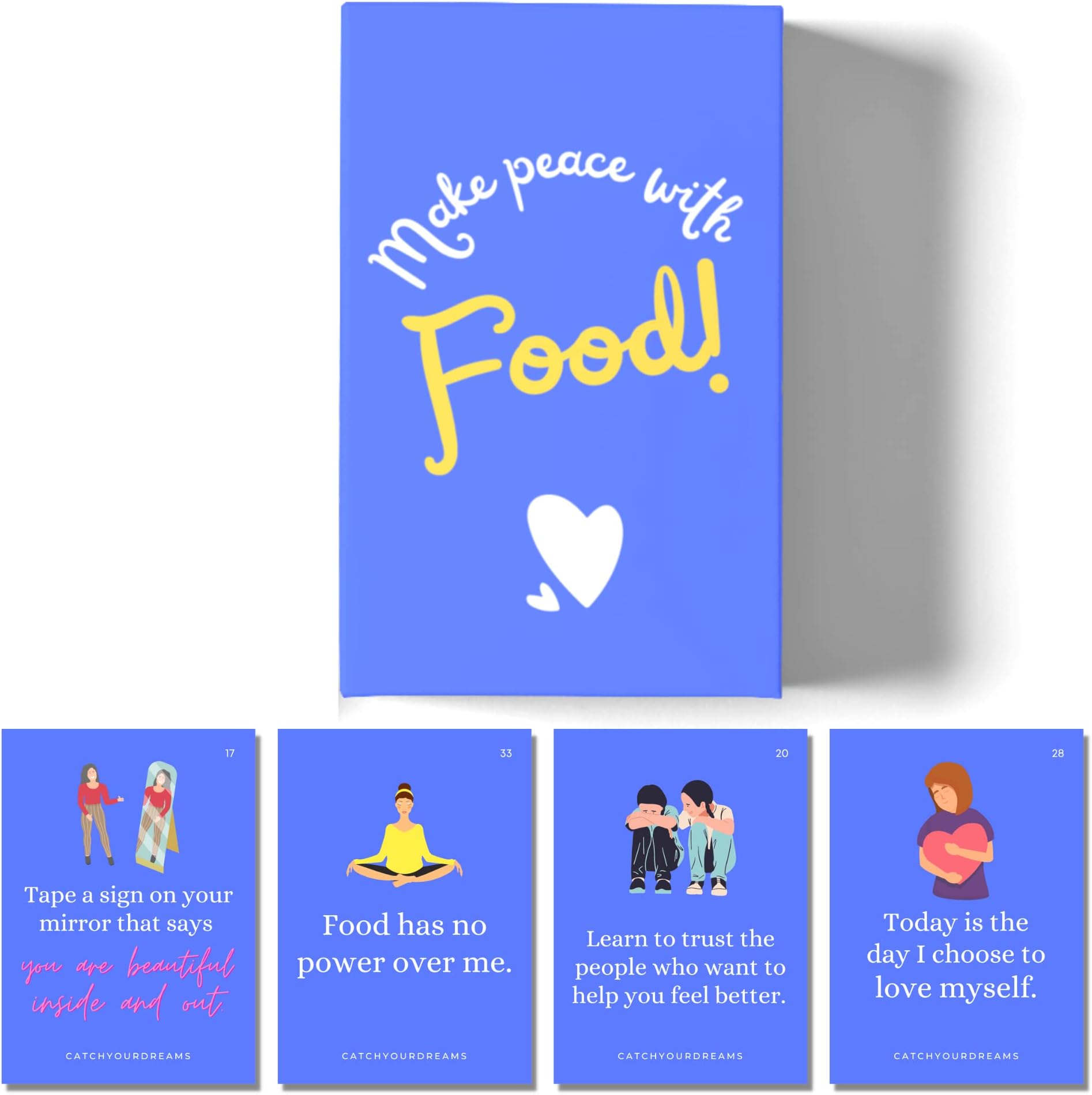 Catchyourdreams Anorexia Affirmation Cards - Simple and Powerful Messages to Help Recover from Eating Disorders