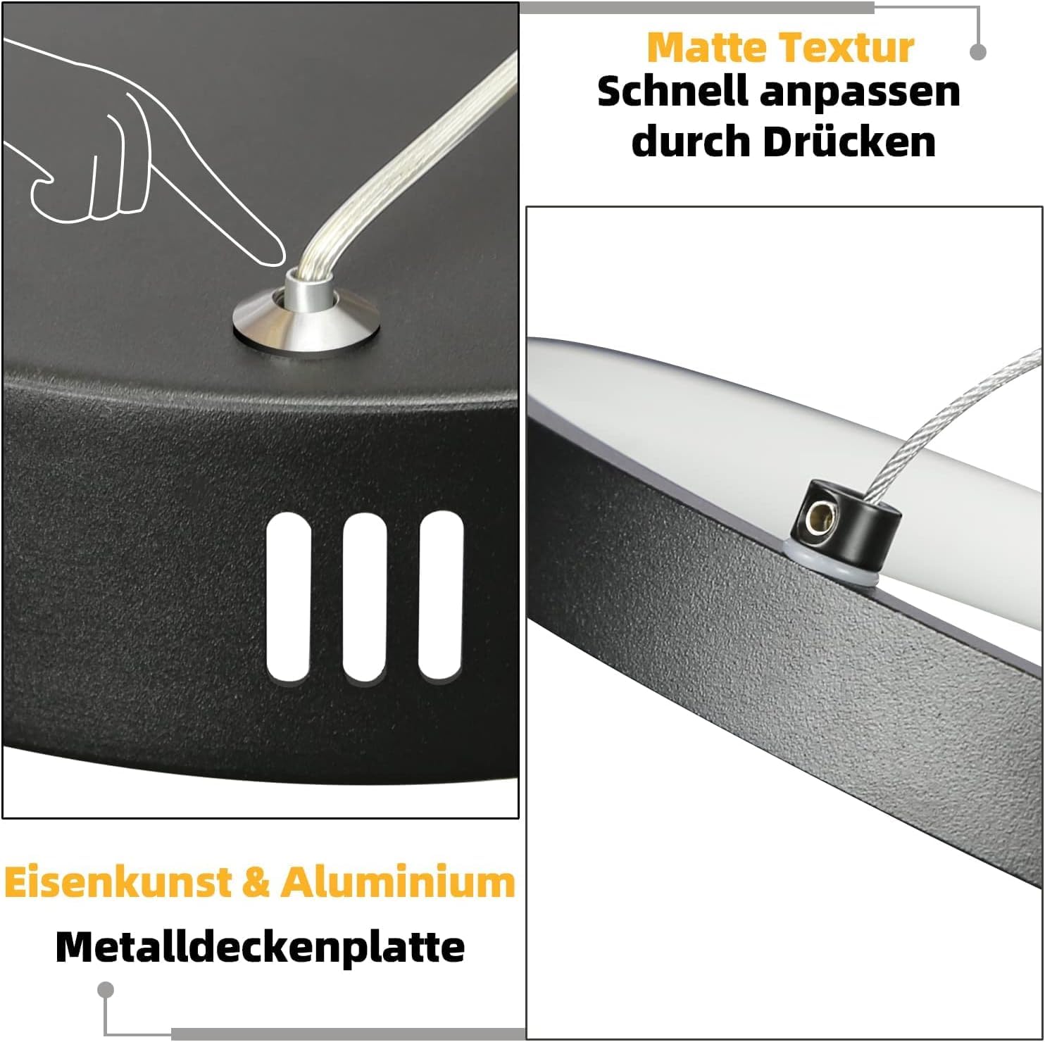 GBLY LED Pendelleuchte Esstisch Hängelampe 88CM Schwarz Hängend Lampe | Modern 4 Ring Hängeleuchte Design Esszimmerlampe 54W Dimmbar Esstischlampe Fernbedienung Pendellampe Wohnzimmer Schlafzimmer