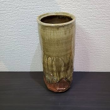 虫明焼 花文 花入 岡山県無形文化財保持者作品 虫明焼