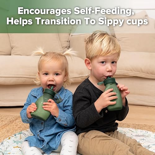 Miniatura 5 de haakaa Bolsa hipopótamo de silicona Bolsas reutilizables para alimentos para bebés, bolsas de alimentos reutilizables, bolsa de silicona de cuello