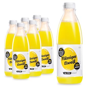 100% Liquid Protein Egg White Liquid High-Quality Chicken Protein for a Protein-Rich Diet (5820 ml (6 x 1 kg))