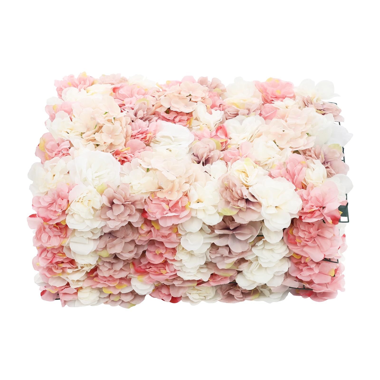 Blumenpaneel, 6 Stück, weiße Rose, künstliche Blumenwand mit Hortensien, Dahlien, Blumendekoration, für Hochzeit, Geburtstag, Party, Seidenstoff, Kunststoff, 60 x 40 cm