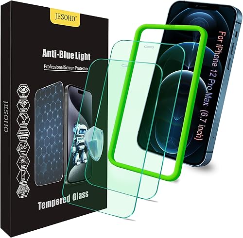 Miniatura 12 de Protector de pantalla antirreflejos para iPhone 15 Pro Max (6.7 pulgadas), bloqueo de luz azul, vidrio templado HD antirreflectante de grado militar