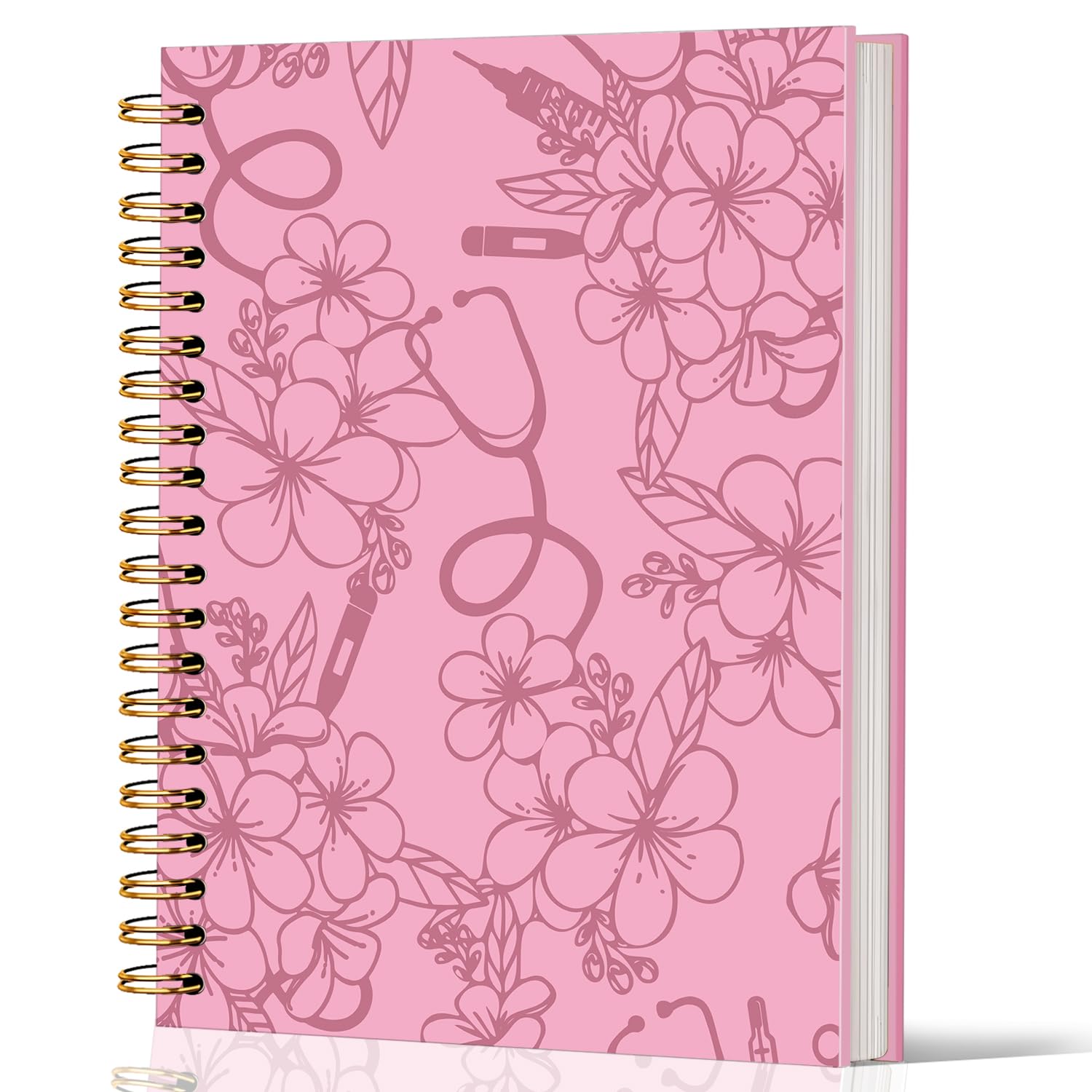 Lacama Krankenschwester-Schätzungsgeschenke für Frauen | Notizbuch für Krankenschwestern, A5, Stethoskop, Blumen-Notizbuch, Rosa